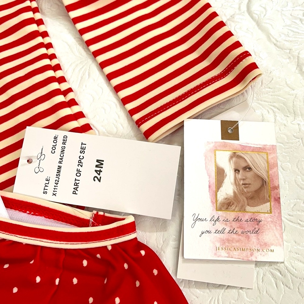 RASGAURD- RACING RED JESSICA SIMPSON 24month - Picture 2 of 9